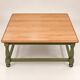 Table basse style Louis XIII – Hêtre massif – Bicolore vert kaki