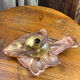 Table lamp, rose gold foliage