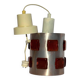 Erik Höglund & Einar Bäckström pendant lamp, red glass inserts, 1970s