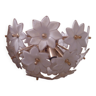 LUSTRE STYLE SPUTNIK IN MURANO GLASS MARGUERITES VINTAGE DESIGN 4 LIGHTS