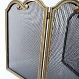 Antique brass fire screen 75x38cm fireplace protection screen