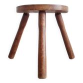Tabouret tripode en bois massif - sellette