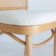 Rattan chair, off-white boucle and Thonet wood, 1960s