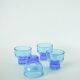 Set of 4 small glasses, Turquoise, 1970