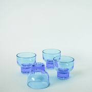 Lot de 4 petits verres, Turquoise, 1970