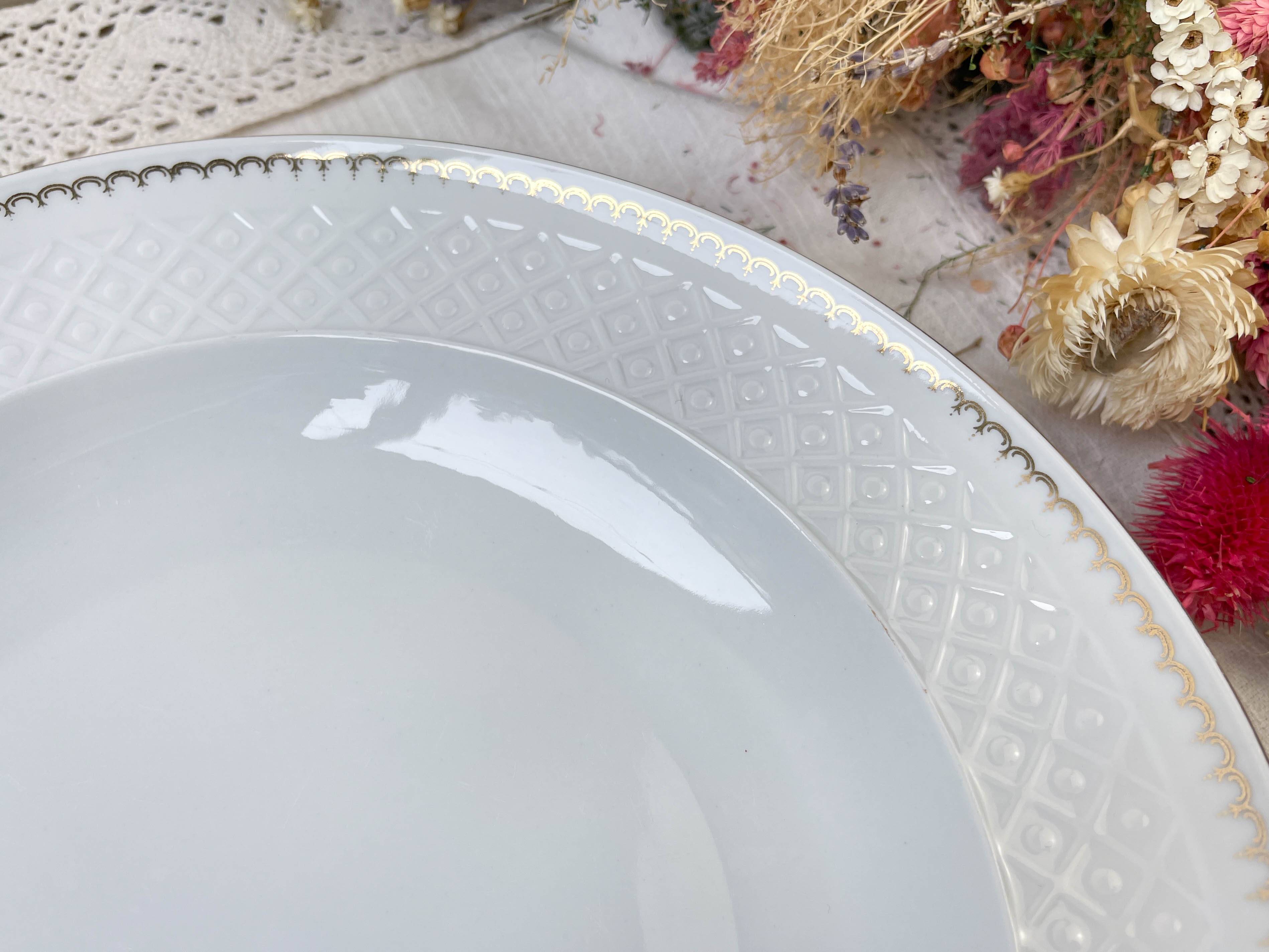 BAVARIA white and gold porcelain deep dish, "Annabell" model -