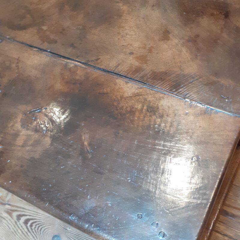 Monastery table, community table, 19th-century solid walnut console.