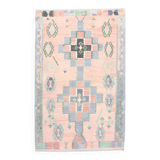 5x8 Vintage Samon Pink & Light Grey Vintage Oushak Area Rug, 161x255 cm