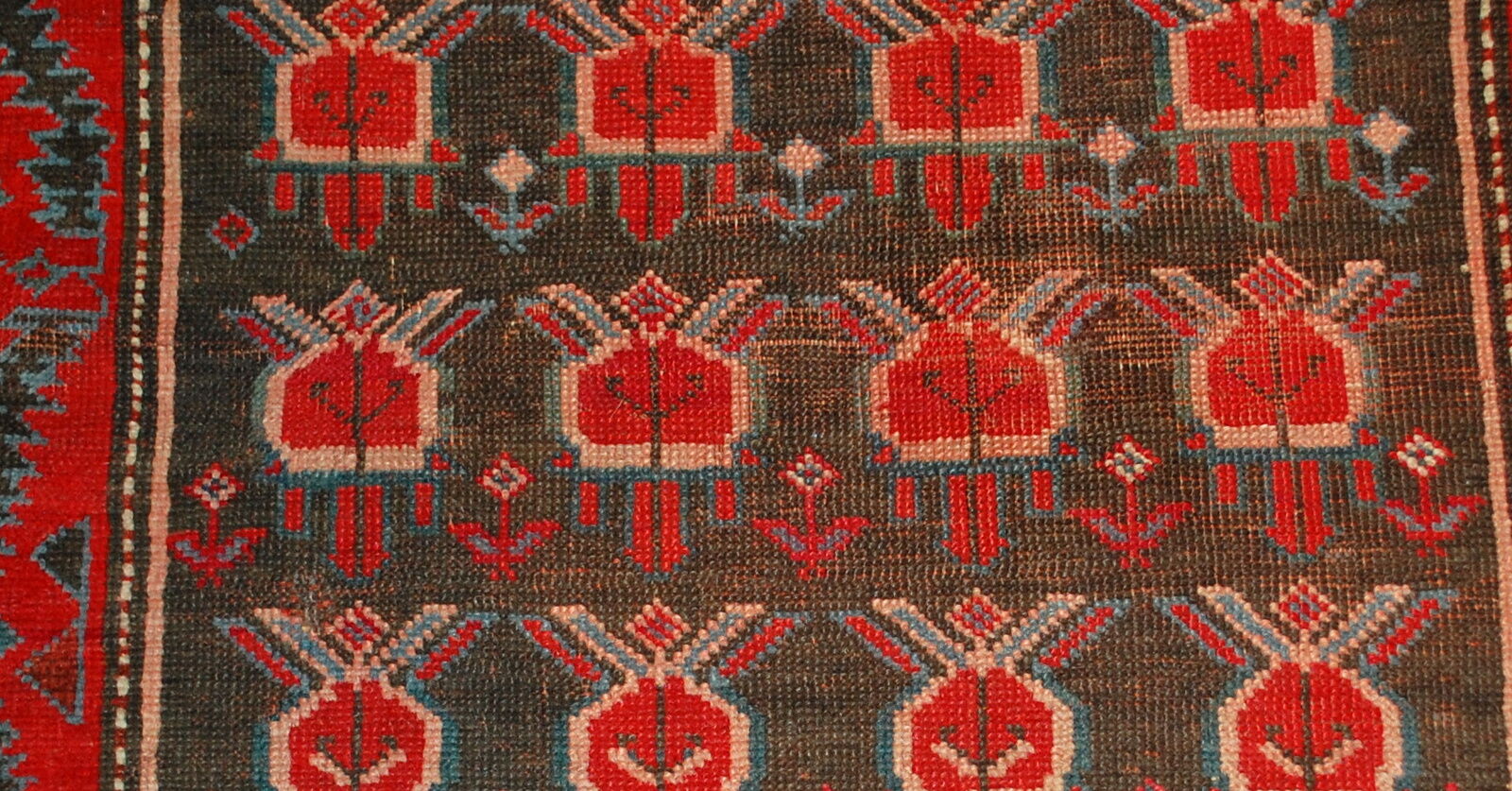 Ancient Caucasian carpet Karabakh handmade 90cm x 153cm 1890s