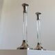 Two Vintage Candlesticks: Transparent Plexiglas & Chrome-Plated Metal, Italy 1970s Mid-Century Design