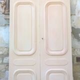 Ensemble grandes portes double  de placard ancienne moulurée