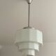 Art Deco pendant light in white Skycraper opaline