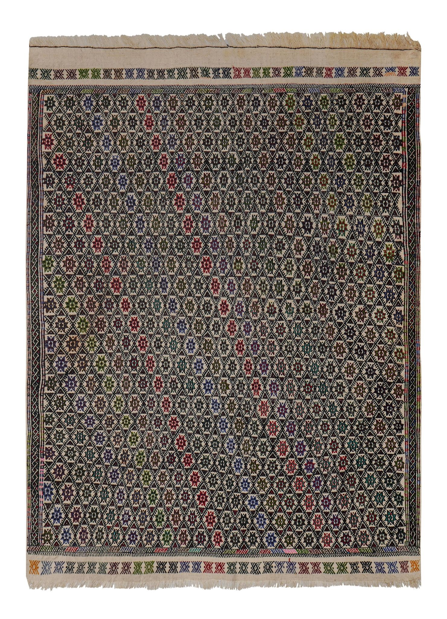 Tapis vintage turc de oushak tissé à la main 147x211 cm