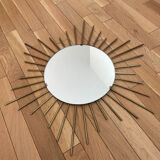 Miroir soleil en laiton doré années 60