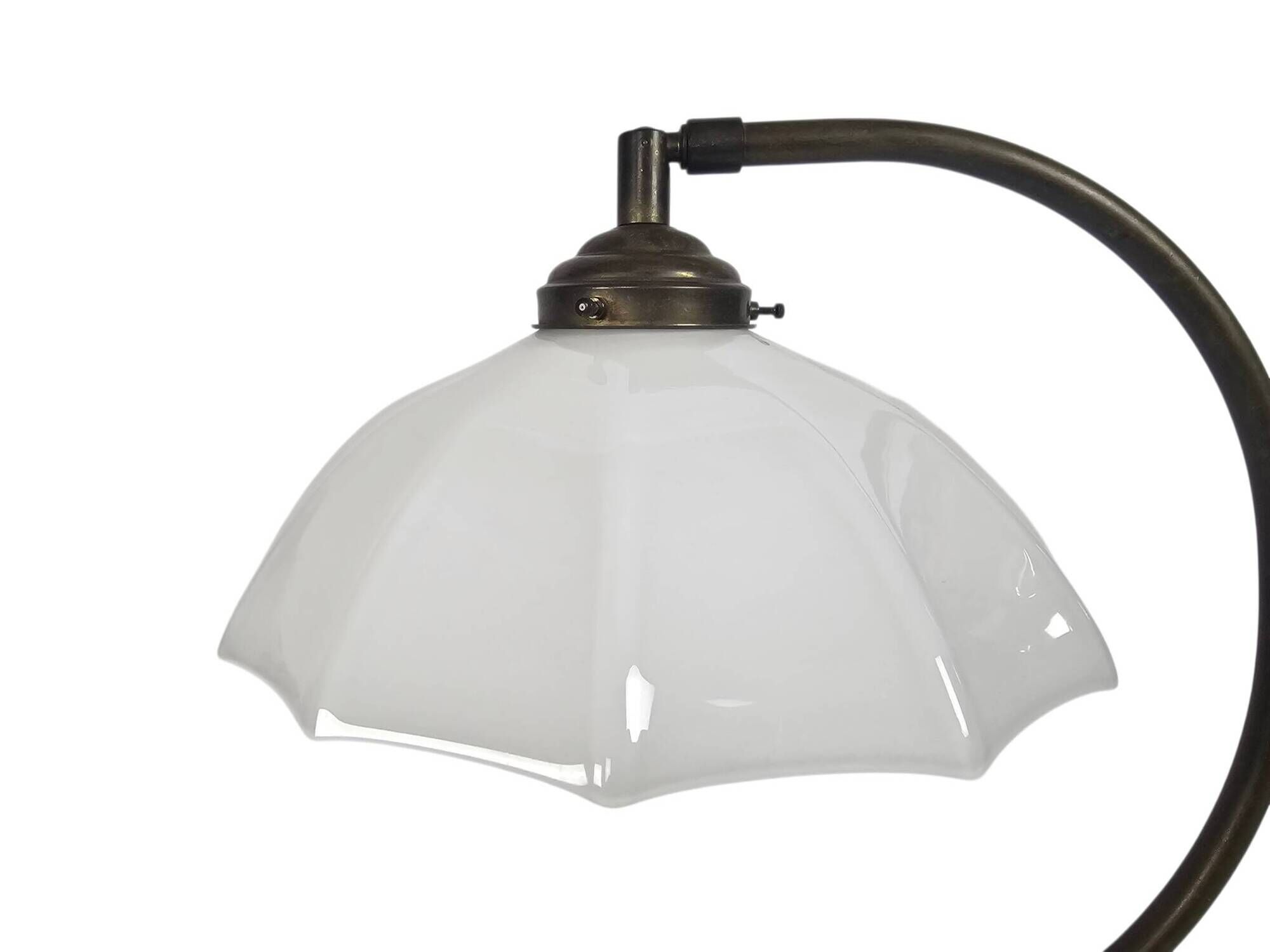 Banker's lamp - table lamp - opaline glass - brass - 3rd quarter of the 20t