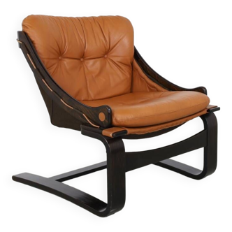 Lounge Chair in Leather by Åke Fribytter for Nelo Sweden, 1970s