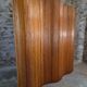Large French folding screen in pine, room divider, 1950s, attributed to Baumann.