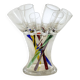 Set of 6 Vintage Champagne Flutes with Stand, German Handblown Glass