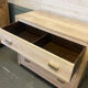 Exotic wood chest of drawers 1980 bronze handles