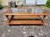 Table basse en merisier, verre et cannage