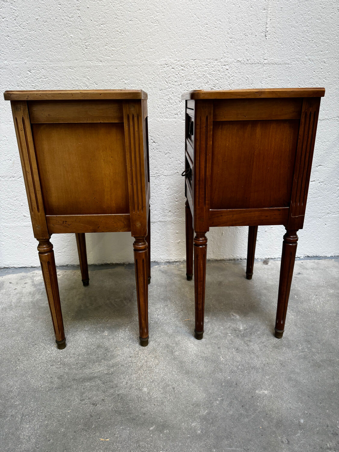 Pair of Louis XVI style bedside tables