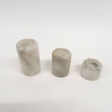 Set of three marble candle sticks, Italy 1970's