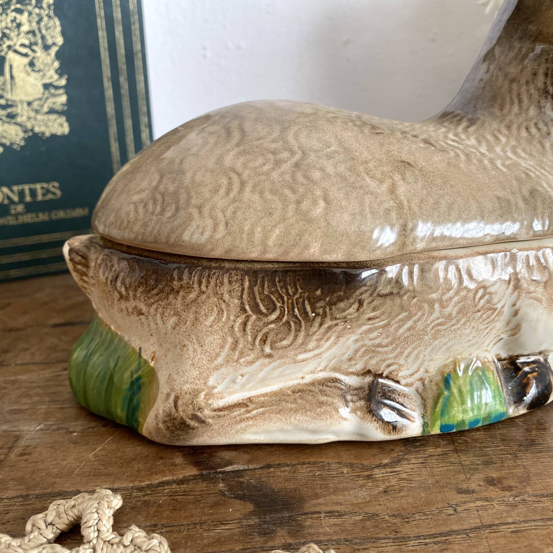Terrine zoomorphe  en céramique cerf  Michel Caugant