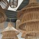 Suspension ou luminaire en rotin en forme de lanterne asiatique