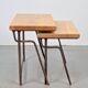Brutalist Cast Iron and Oak Nesting Tables, 1970s, Set of 2