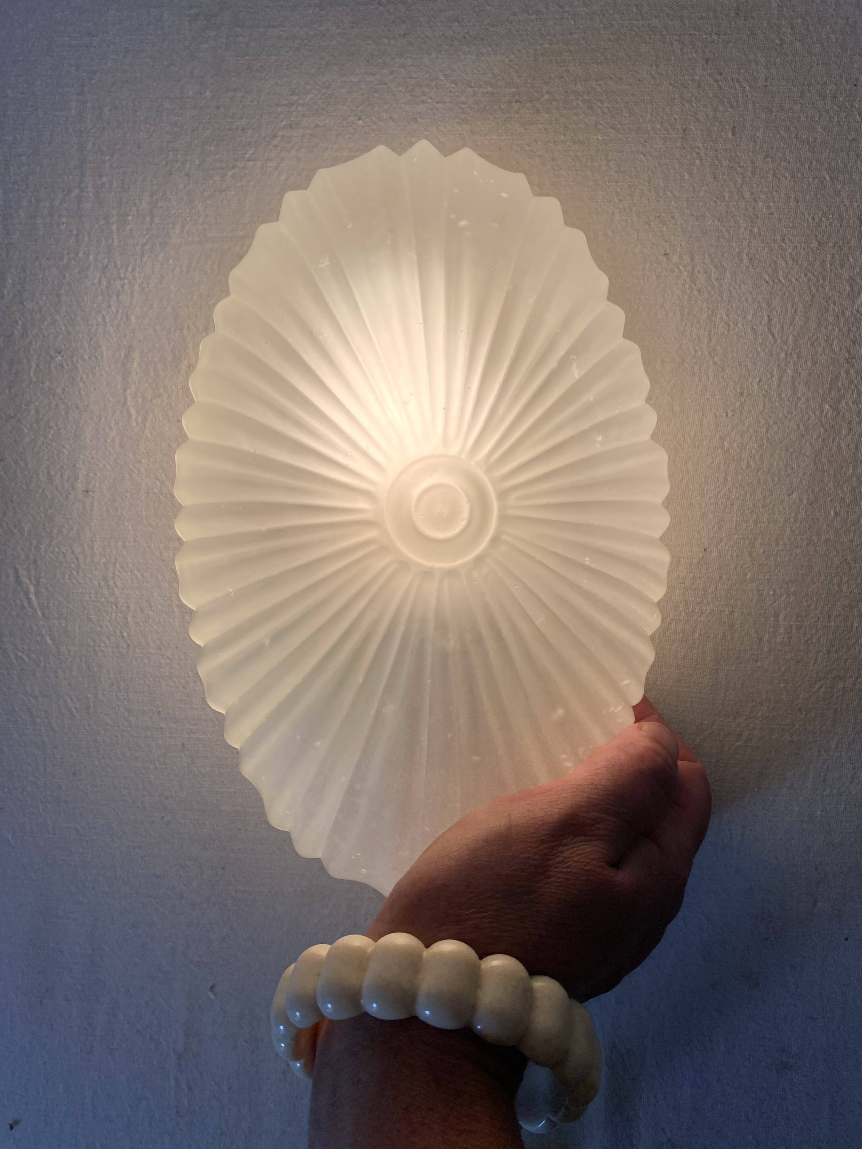 Vintage oval frosted glass ceiling light