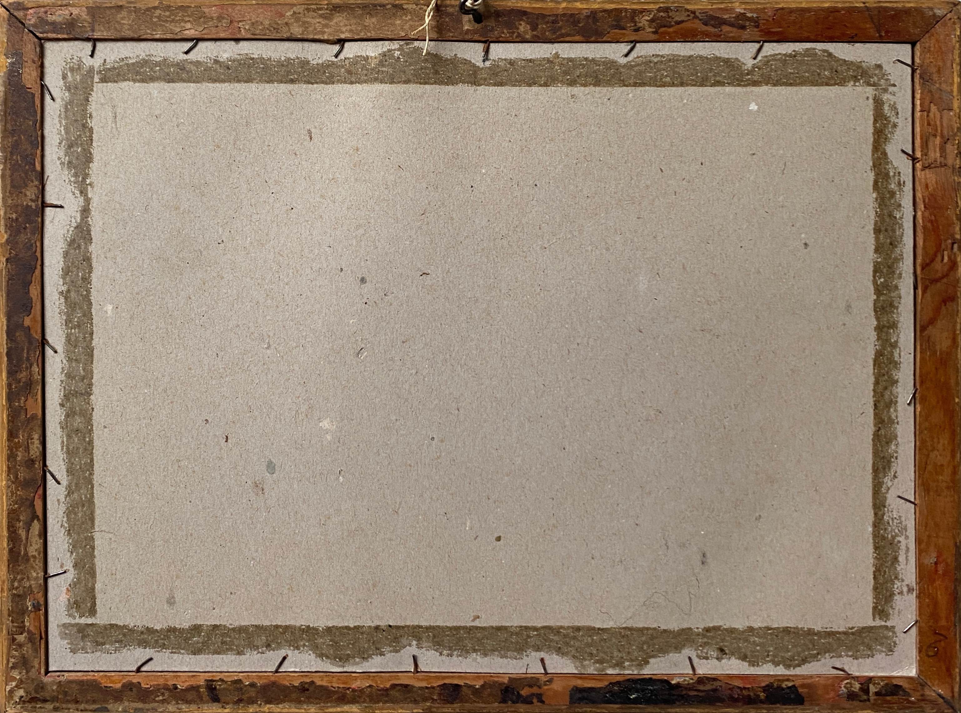 Gouache painting "View of the Valley" signed L. Bouard + frame