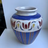 Vintage painted and signed ceramic vase