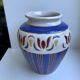 Vase en céramique peint et signé vintage