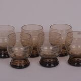 Engraved smoked glasses x6