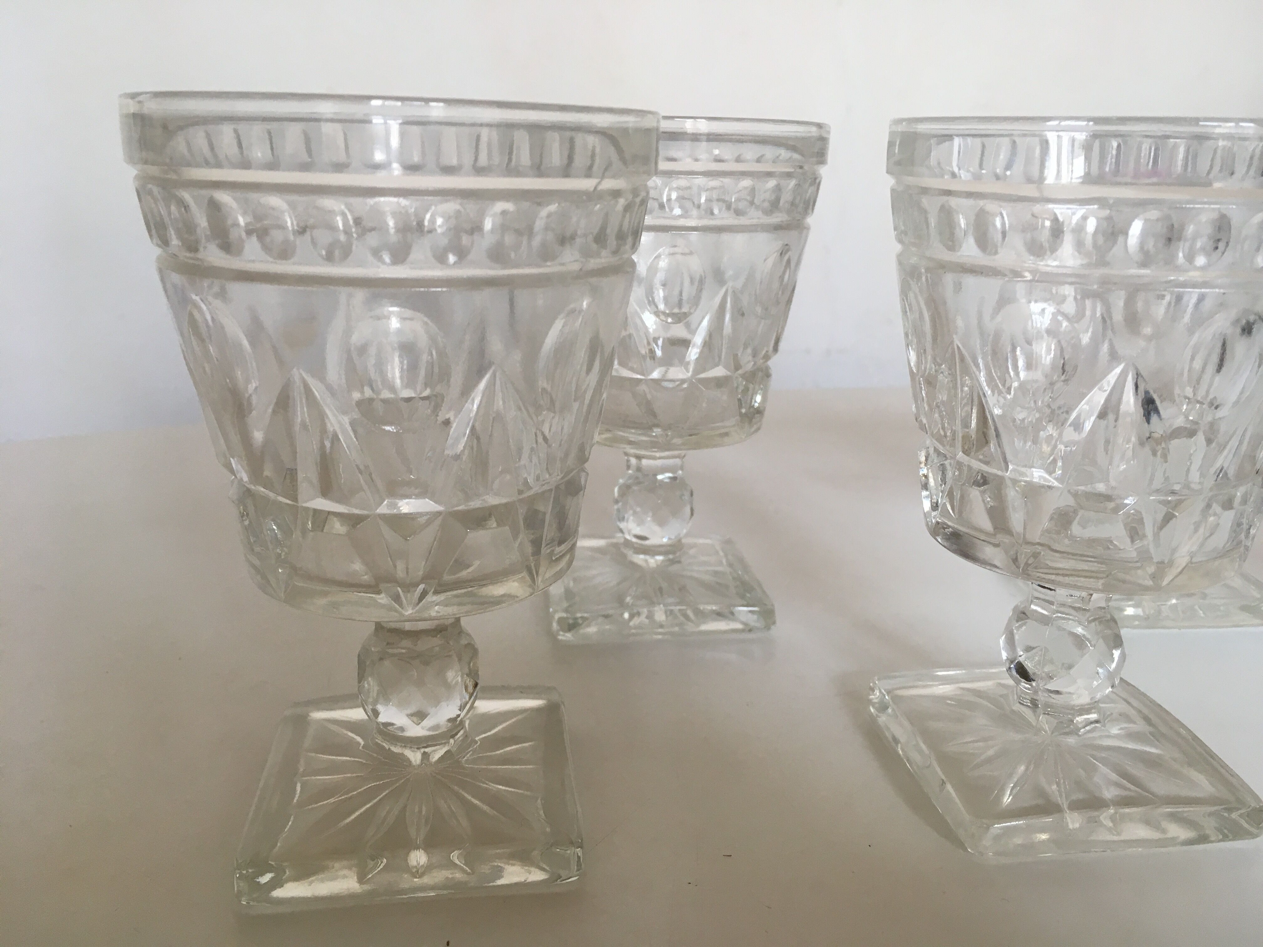 5 glass depression glass series USA molded glass