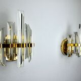 Pair of Venini glass wall lamps, Italy, 1970