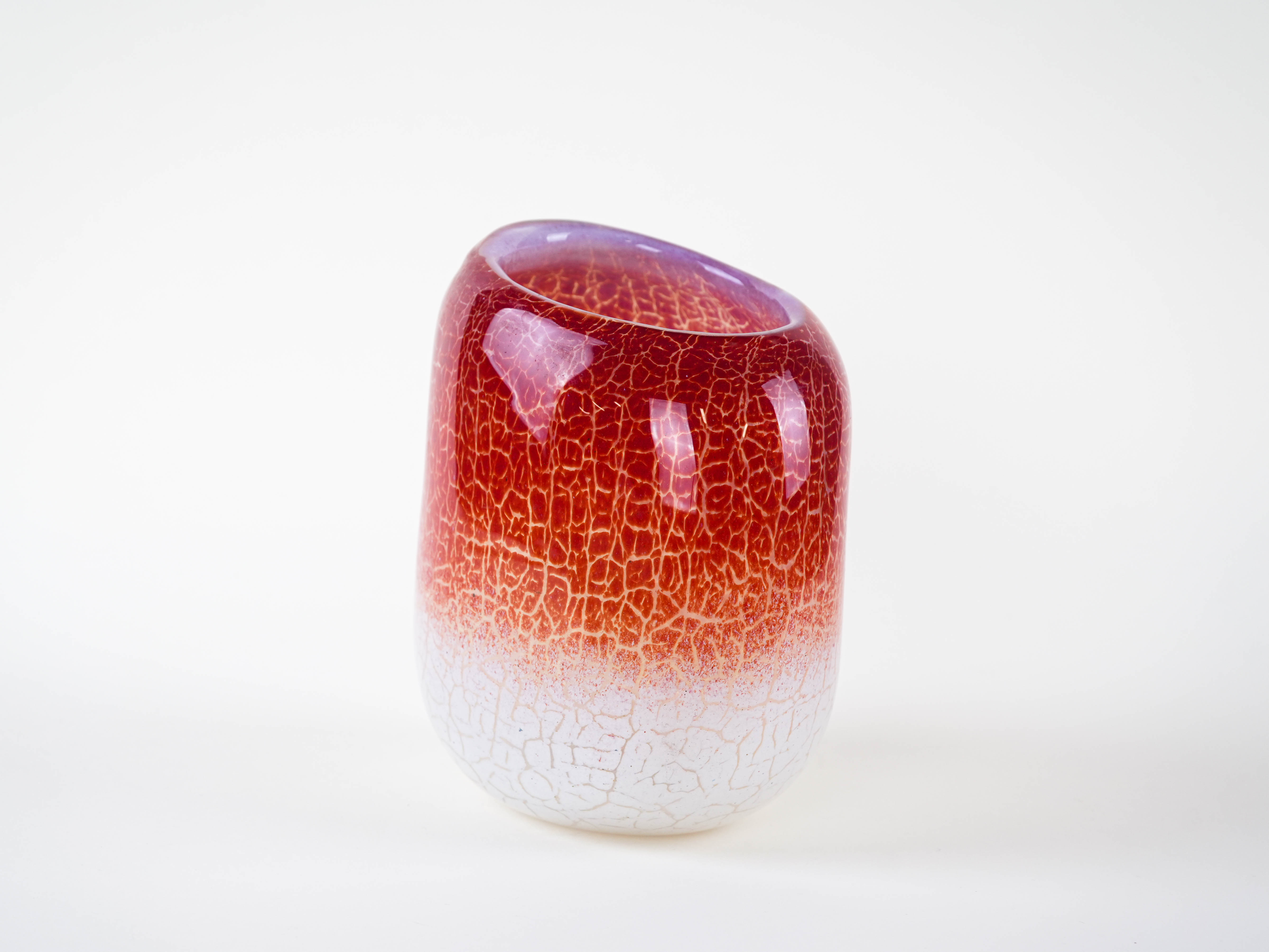 Glass vase, Danish design, 1970s, manufactured by Holmegaard