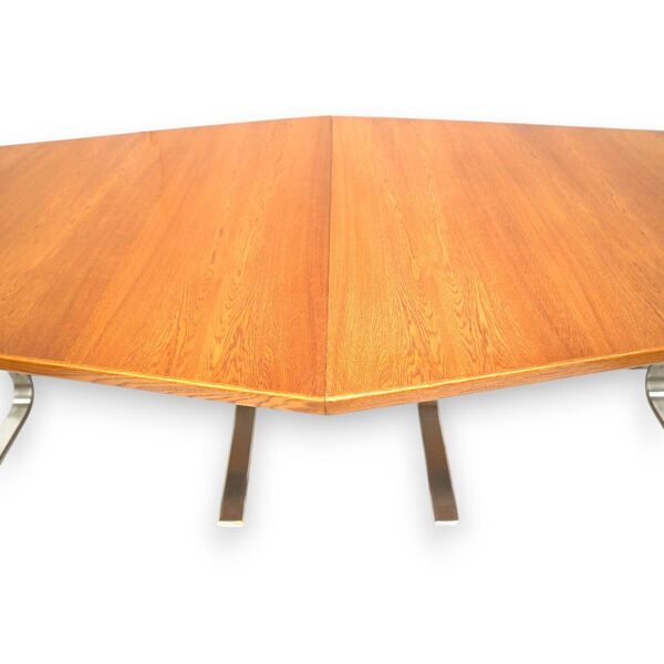 Grande table de conférence / table à manger vintage de Lübke des années 70
