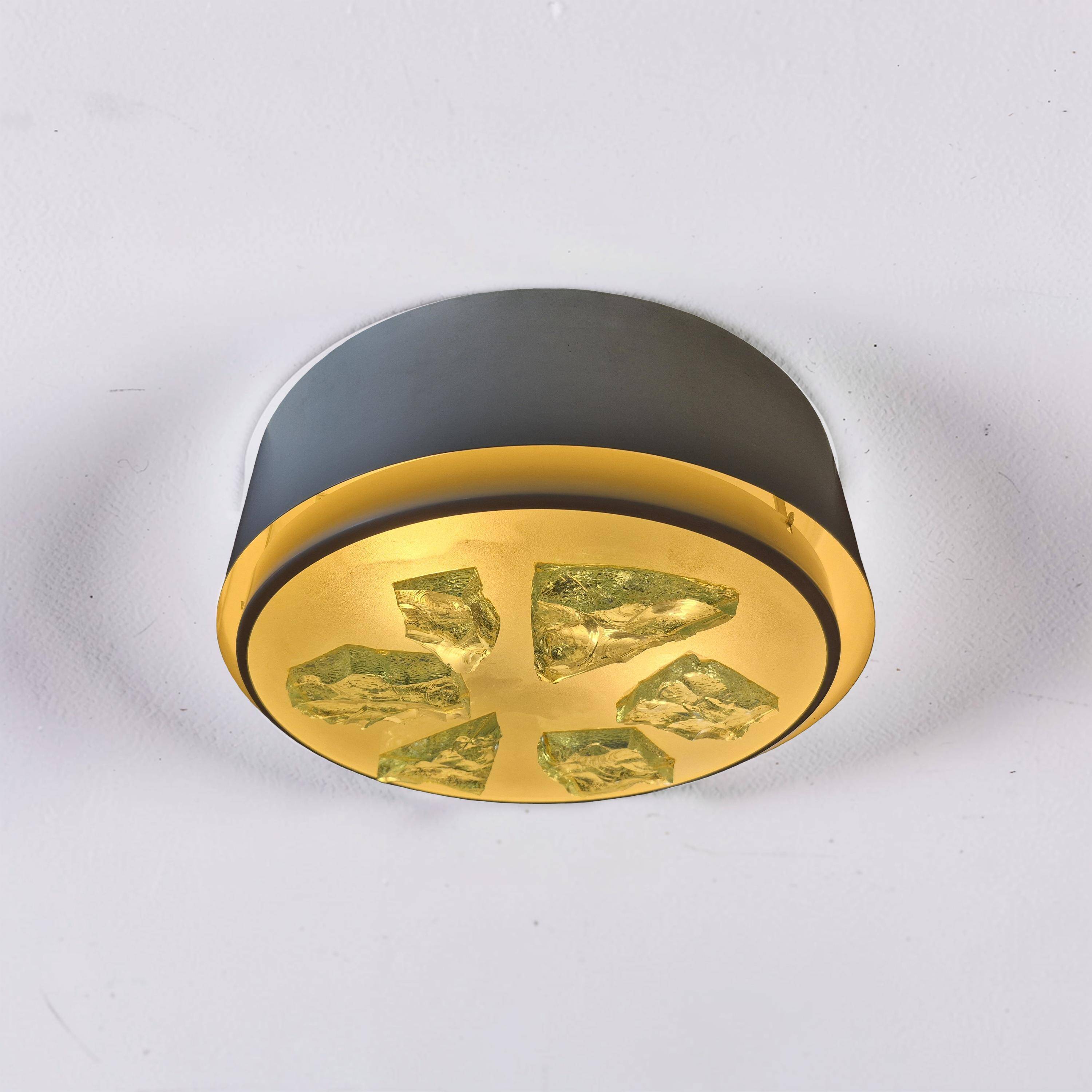 Set of 3 "glasbrokken" ceiling lamps by RAAK, Netherlands, 1960s