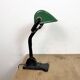 Vintage Green Enamel Bank Lamp, 1930s