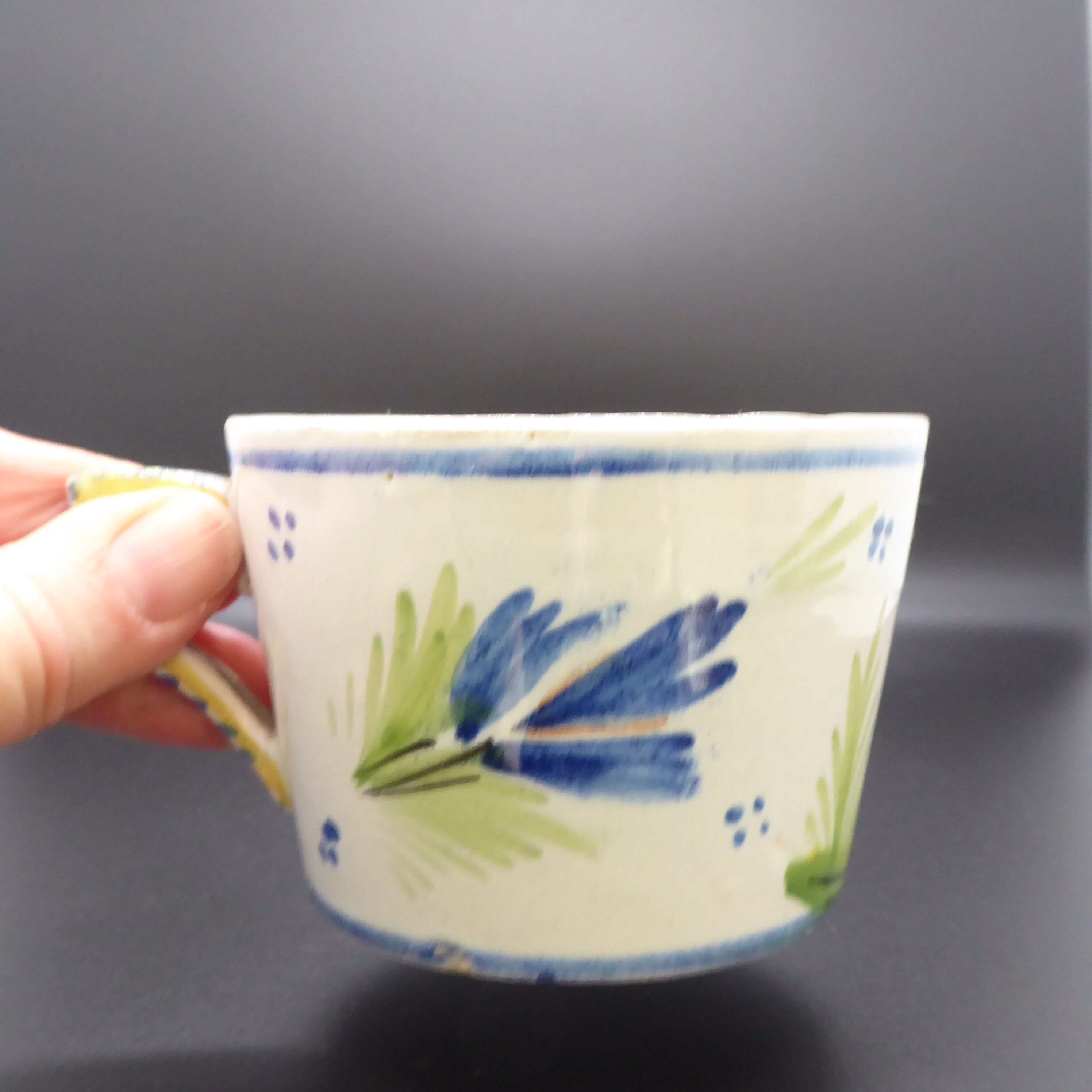 Quimper earthenware cup