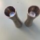 Pair of aluminum candlesticks