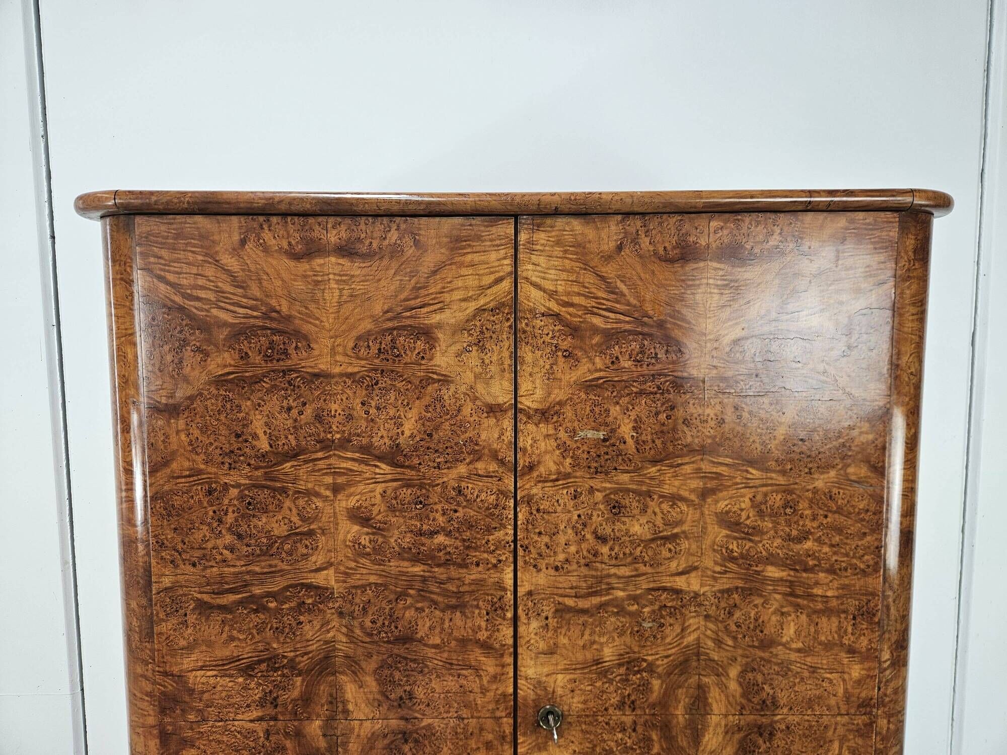 1930s Austrian Art Deco walnut burl sideboard