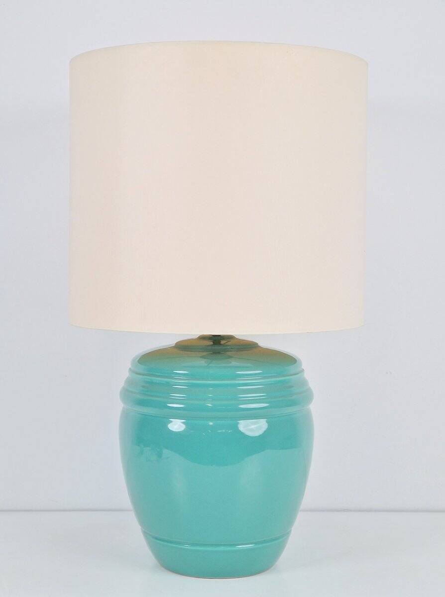 Table Lamp in Mint Porcelain from Laura Ashley, 1980s