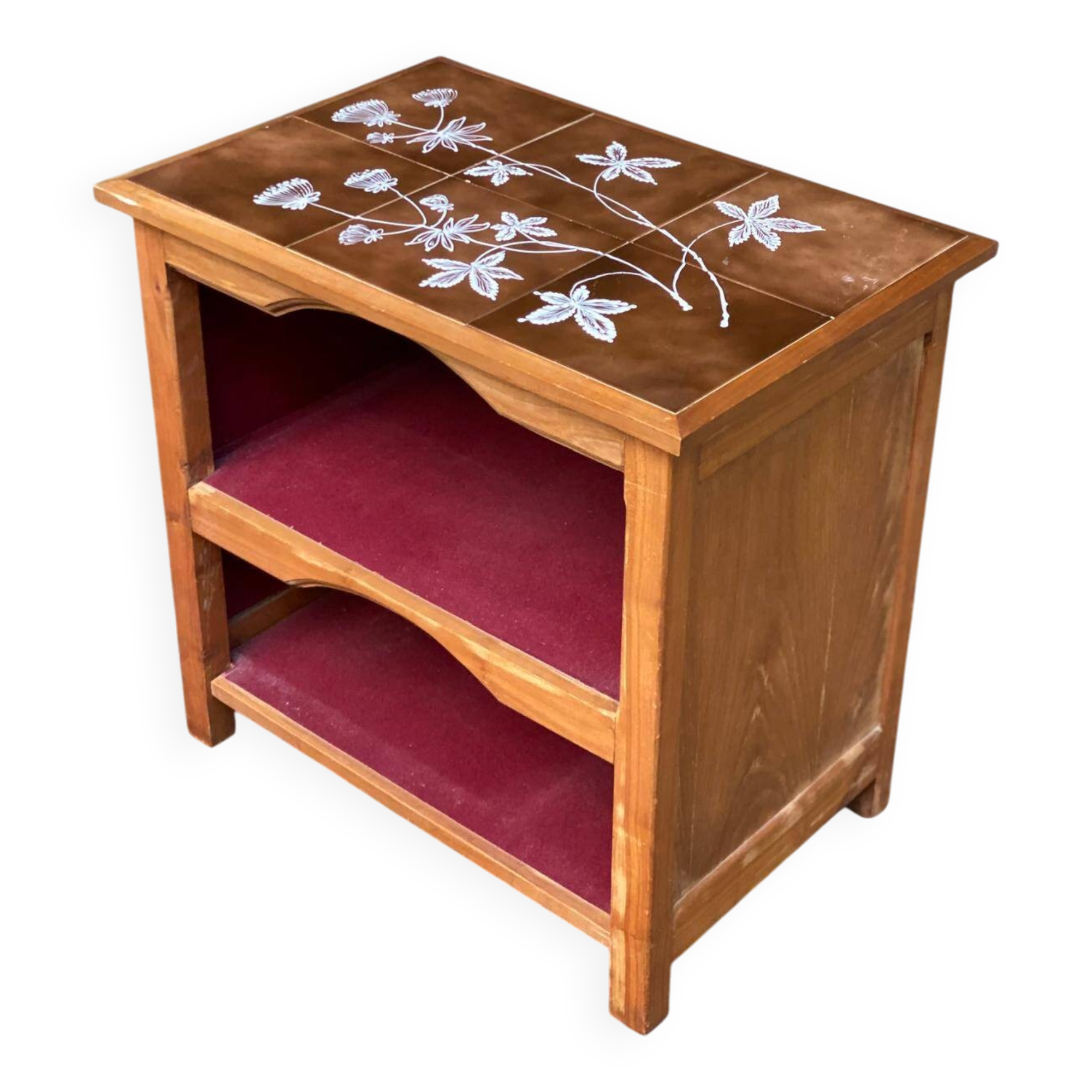 Solid wood and ceramic kitchen shelf