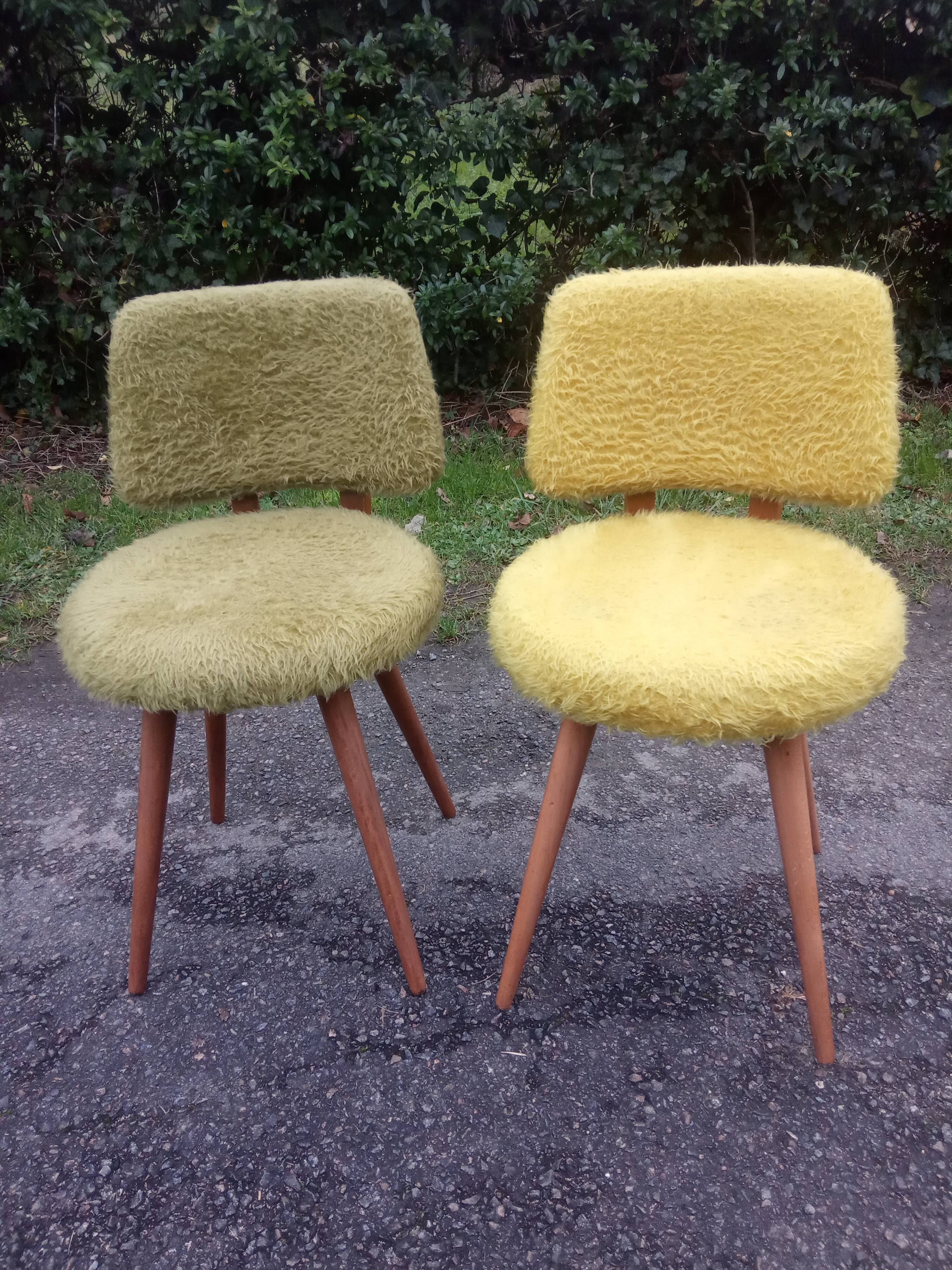 4 vintage moumoutes chairs
