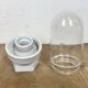 Vintage White Porcelain Wall Light with Clear Glass, 1960s