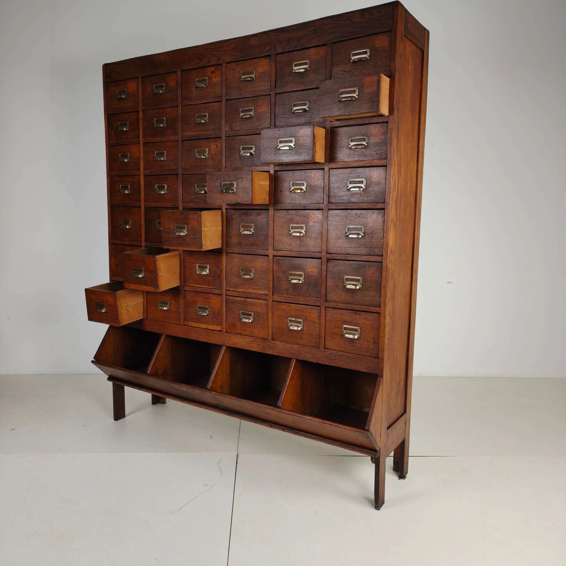 Early 20th century oak apothecary cabinet with 42 drawers