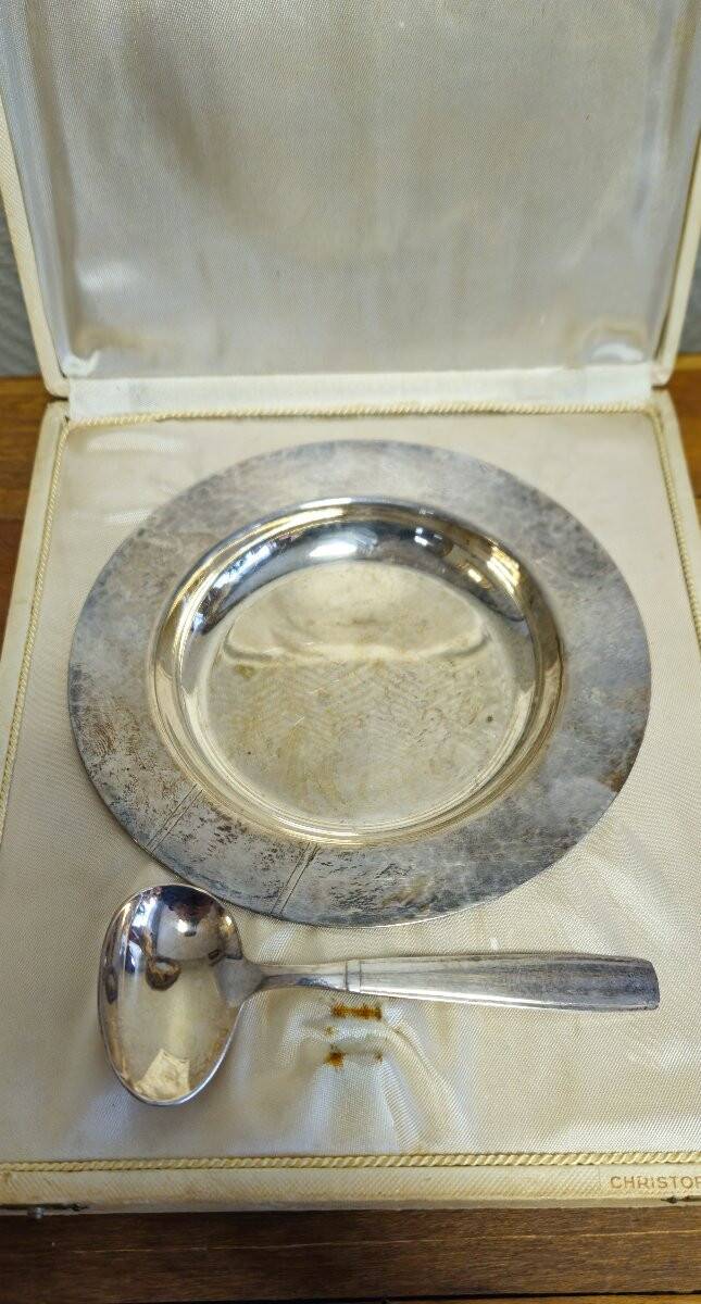 Christofle – Silver-plated porridge service – Original box –