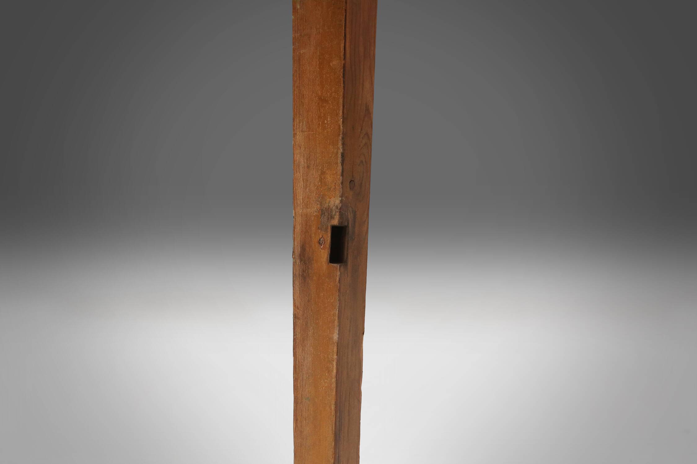 French round sidetable in oak with blue top and beautiful patina, ca. 1850